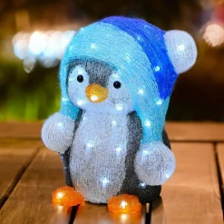 EMINZA Pingouin lumineux 60 LED (H33 cm) Fripon Blanc froid Clearance