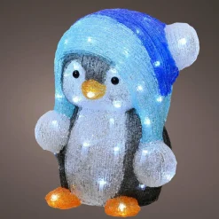 EMINZA Pingouin lumineux 60 LED (H33 cm) Fripon Blanc froid Clearance