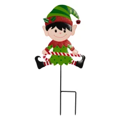 CHRISTMAS DREAM Piquet de jardin en métal (H50 cm) Lutin de Noël Multicolore Sale