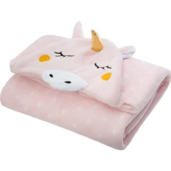 Atmosphera createur d'interieur for kids Plaid à capuche enfant (100 x 140 cm) Licorne Rose