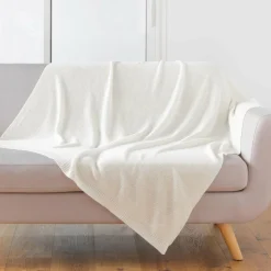 DOUCEUR D'INTERIEUR Plaid (150 cm) Tricotine Ecru Discount