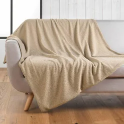 DOUCEUR D'INTERIEUR Plaid bouclette (125 x 150 cm) Wooly Beige Hot