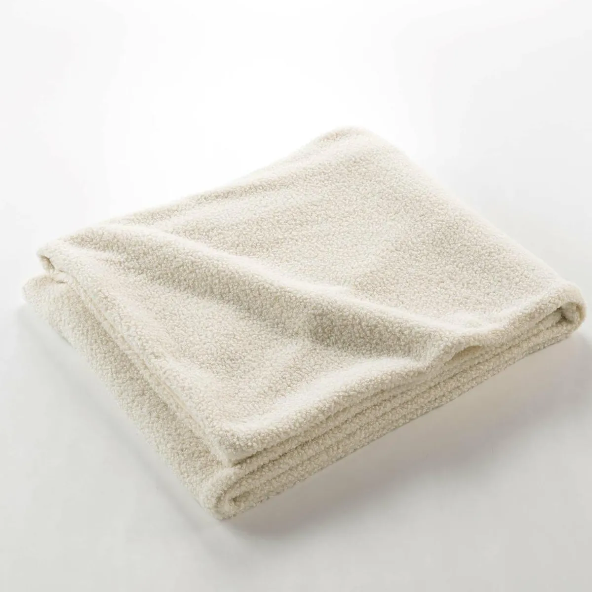 douceur d'intu017drieur Plaid bouclette (180 x 220 cm) Wooly Ecru
