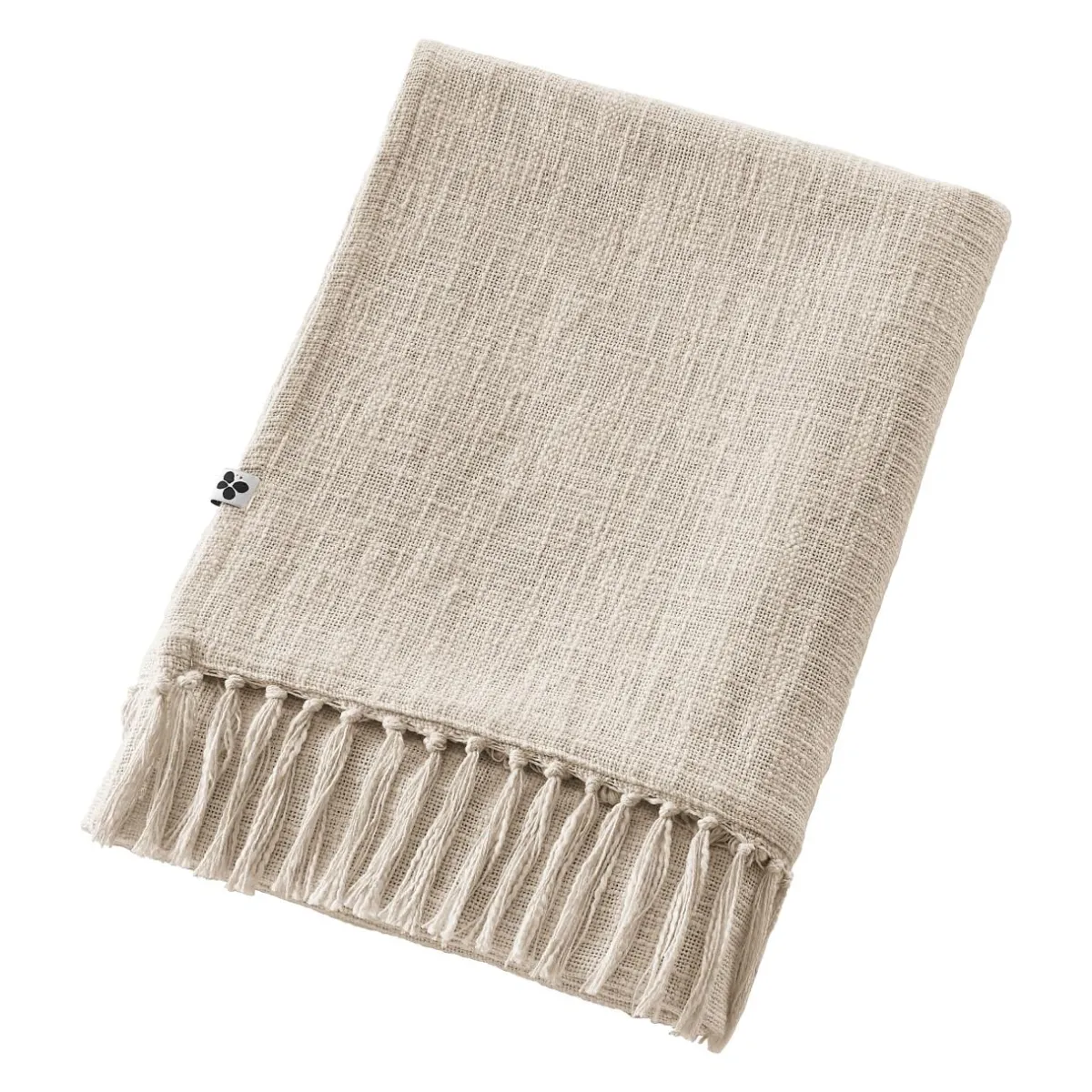 L'EFFET PAPILLON Plaid coton (180 x 220 cm) Sixtine Beige New