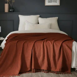 L'EFFET PAPILLON Plaid coton (180 x 220 cm) Sixtine Terracotta Online