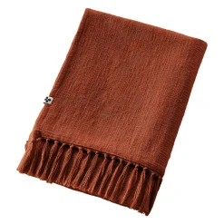 L'EFFET PAPILLON Plaid coton (180 x 220 cm) Sixtine Terracotta Online