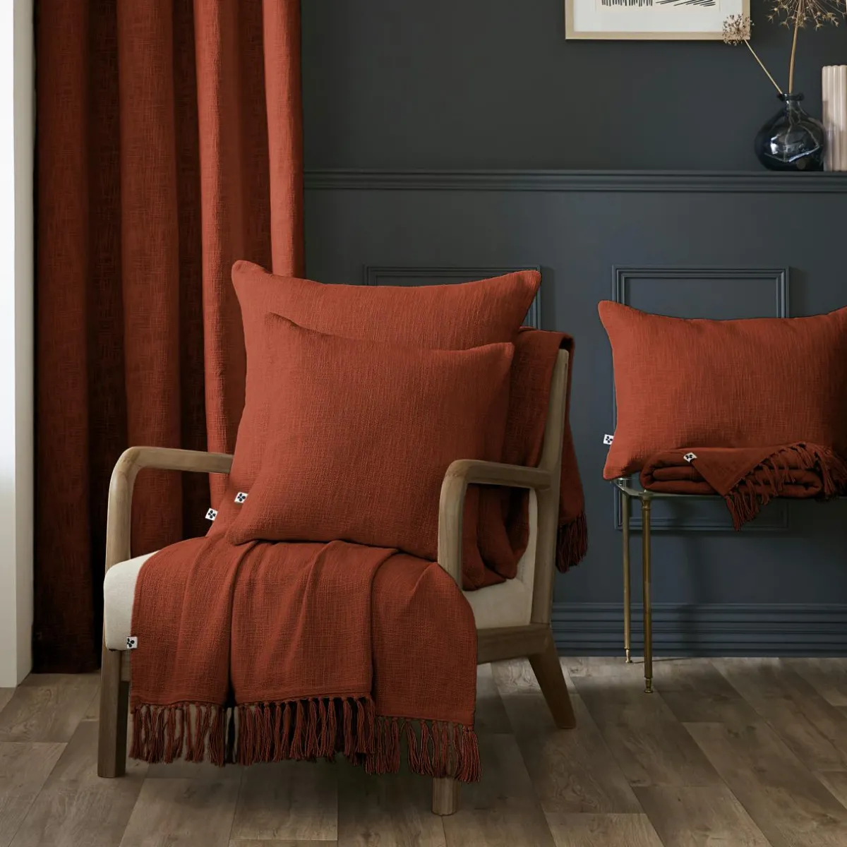 L'EFFET PAPILLON Plaid coton (180 x 220 cm) Sixtine Terracotta Online