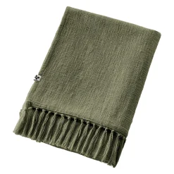 L'EFFET PAPILLON Plaid coton (130 x 160 cm) Sixtine Vert romarin Hot