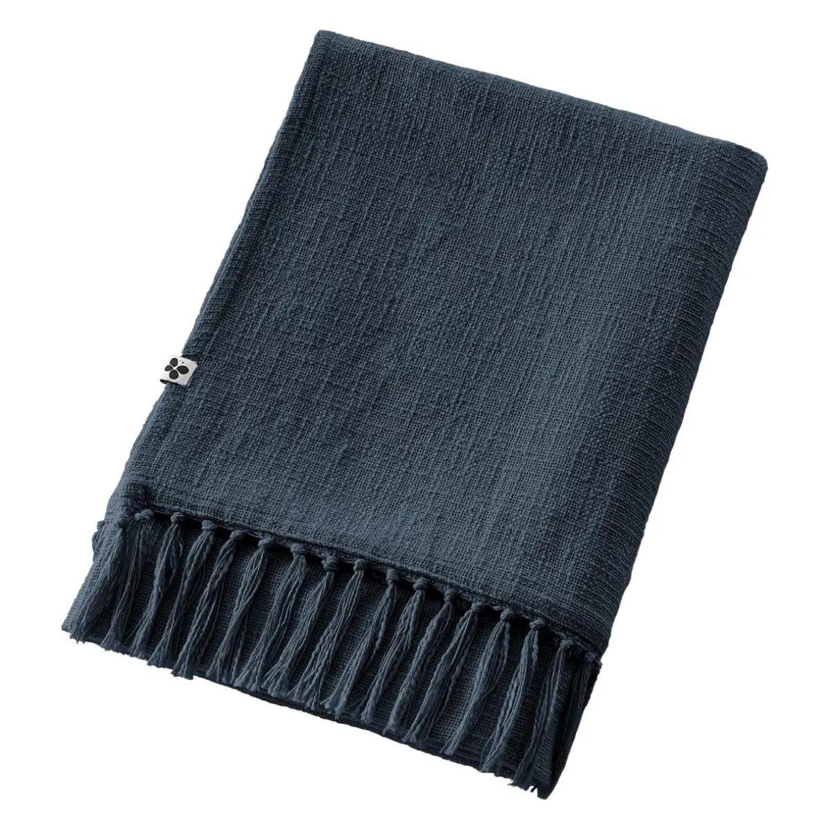 L'EFFET PAPILLON Plaid coton (130 x 160 cm) Sixtine Bleu nuit