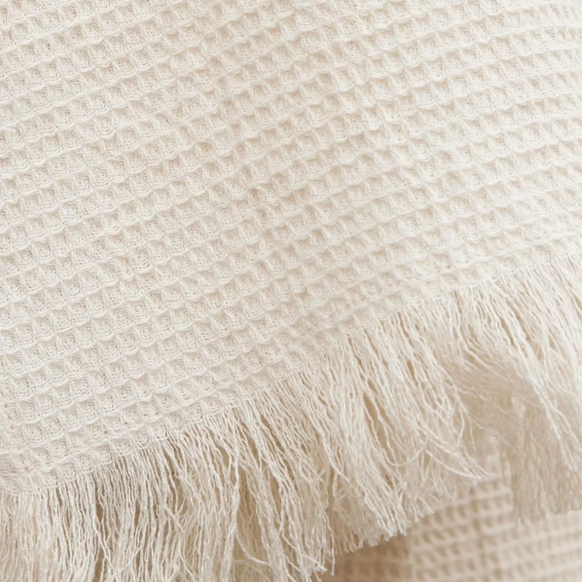 EMINZA Plaid coton nid d'abeille (130 x 160 cm) Eva Beige Best