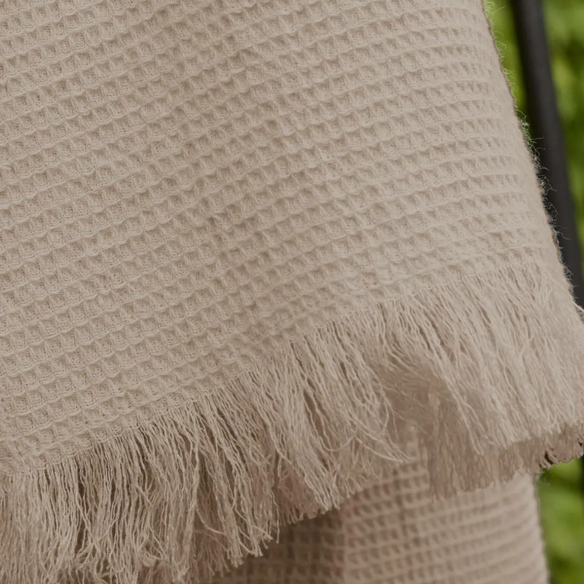 EMINZA Plaid coton nid d'abeille (180 x 220 cm) Eva Ficelle Outlet