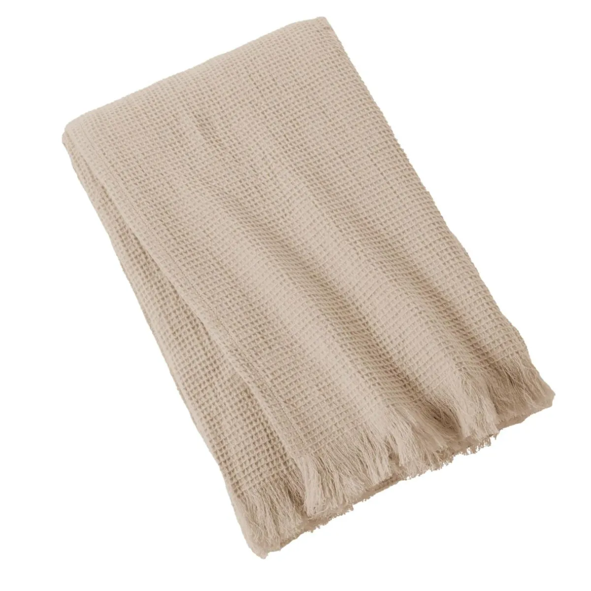 EMINZA Plaid coton nid d'abeille (180 x 220 cm) Eva Ficelle Outlet