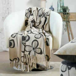 STOF Plaid coton recyclé (125 x 150 cm) Tilda Ecru Outlet