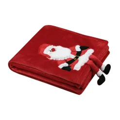 STOF Plaid de Noël (125 x 150 cm) Edgard Père Noël Rouge Sale