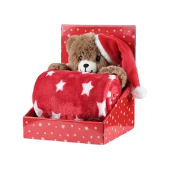 STOF Plaid de Noël (100 x 75 cm) et peluche Lucien Rouge Discount