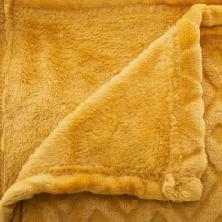 ATMOSPHERA Plaid doux (150 cm) 3D Losange Jaune ocre Hot