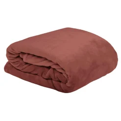 LOVELY CASA Plaid doux (160 cm) Doudou Rouge marsala Rouge brun Discount