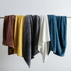 EMINZA Plaid doux (125 x 150 cm) Dune Gris Anthracite Best