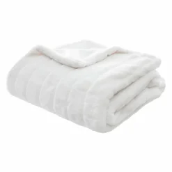 ATMOSPHERA Plaid doux (120 x 160 cm) Manoir Blanc Clearance