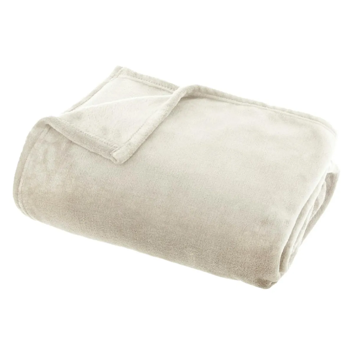 EMINZA Plaid doux flanelle (220 x 240 cm) Didou grège Beige Outlet