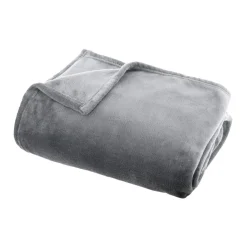 EMINZA Plaid doux flanelle (130 x 180 cm) Didou Gris clair Hot