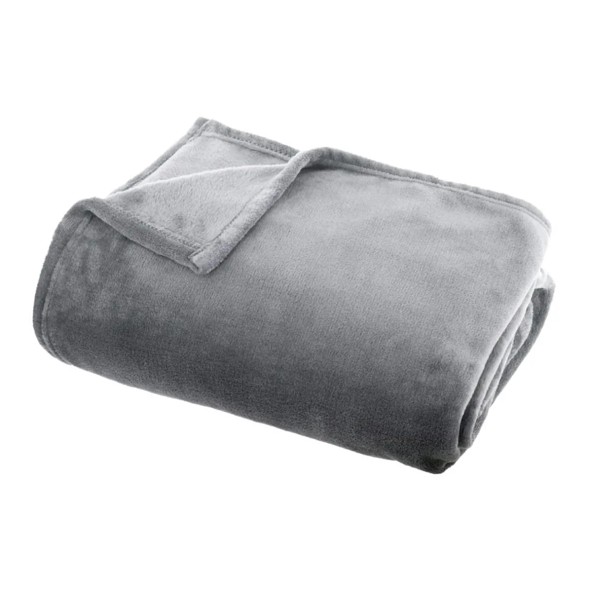 EMINZA Plaid doux flanelle (130 x 180 cm) Didou Gris clair Hot