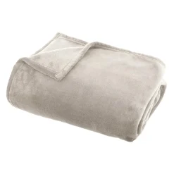 EMINZA Plaid doux flanelle (125 x 150 cm) Didou grège Beige Hot