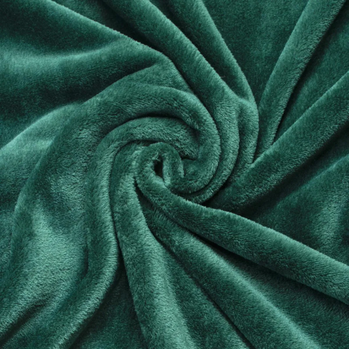 EMINZA Plaid doux flanelle (130 x 180 cm) Didou Vert Best