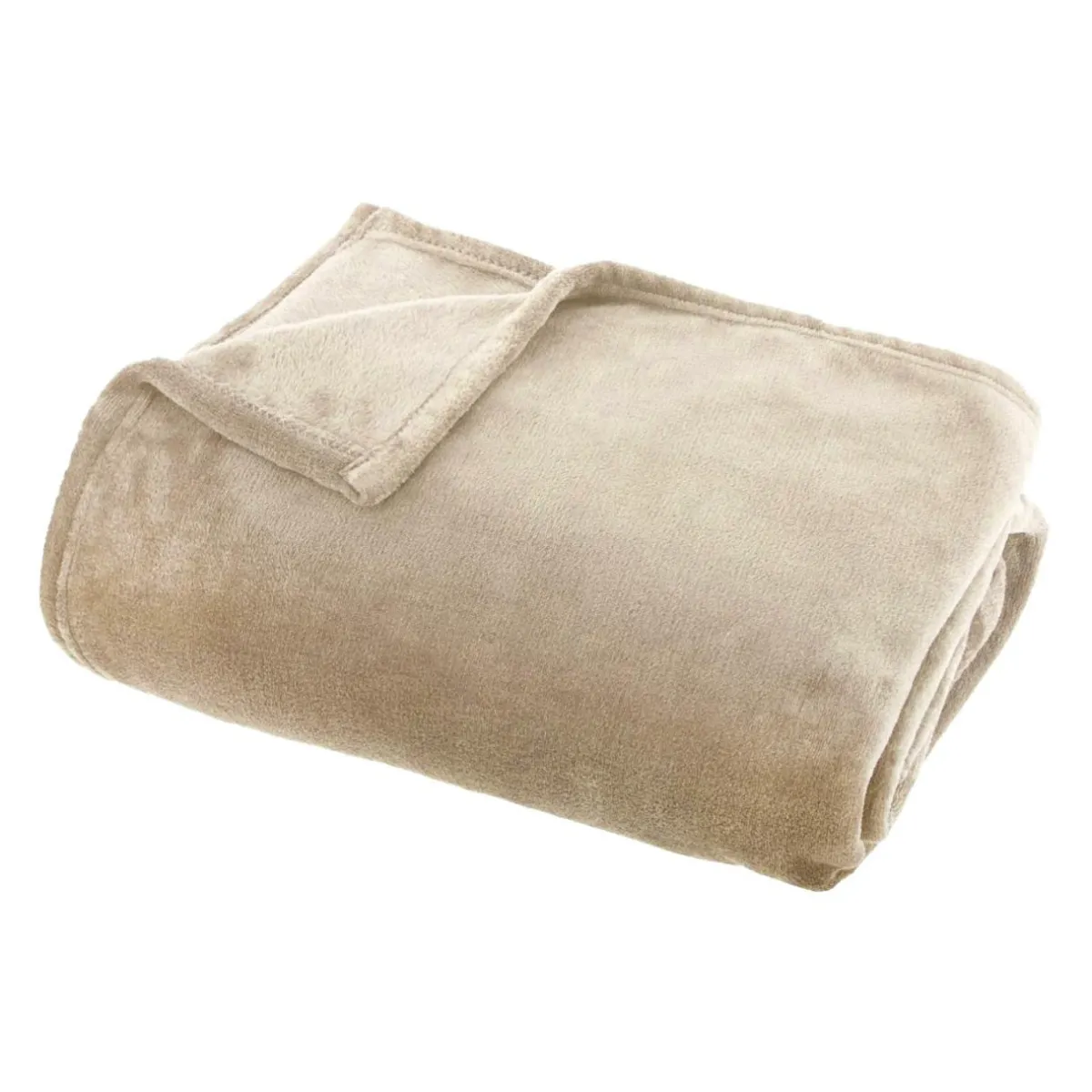 EMINZA Plaid doux flanelle (130 x 180 cm) Didou glacé Marron