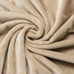 EMINZA Plaid doux flanelle (125 x 150 cm) Didou glacé Marron