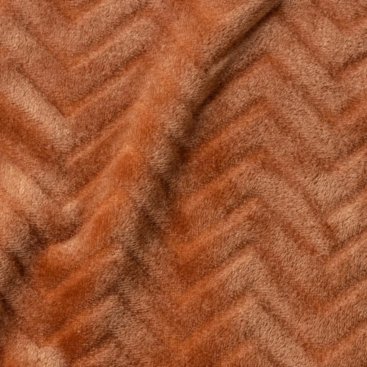 EMINZA Plaid doux flanelle (180 x 230 cm) Zag Cuivre