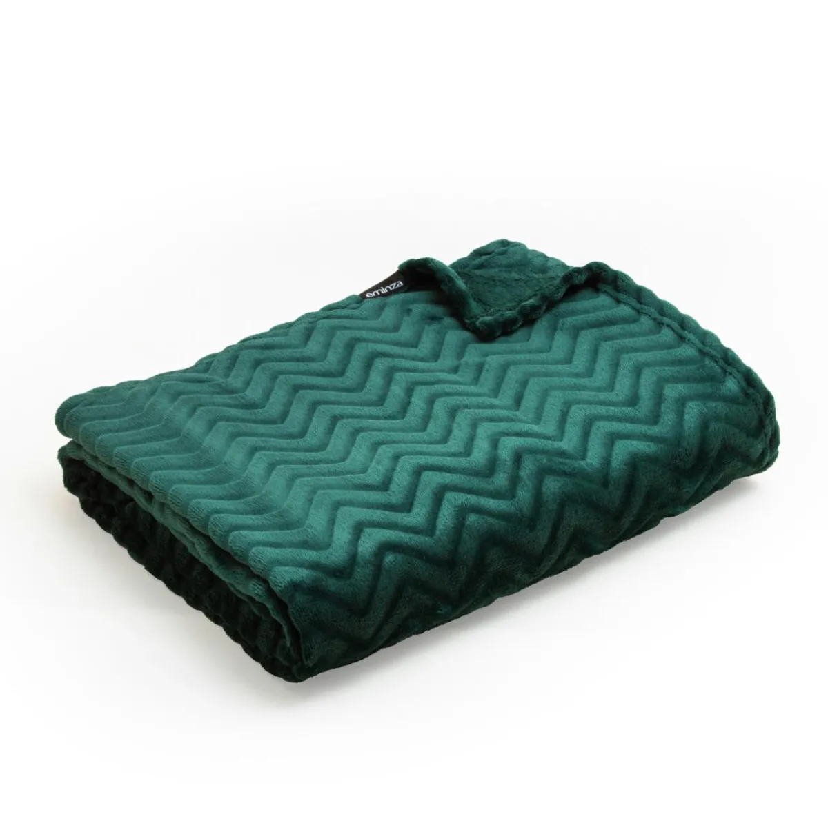 EMINZA Plaid doux flanelle (130 x 180 cm) Zag Vert Clearance