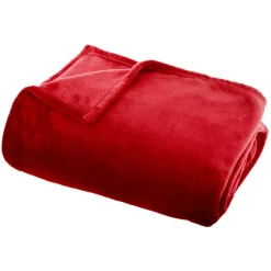 EMINZA Plaid doux flanelle (130 x 180 cm) Didou Rouge Sale