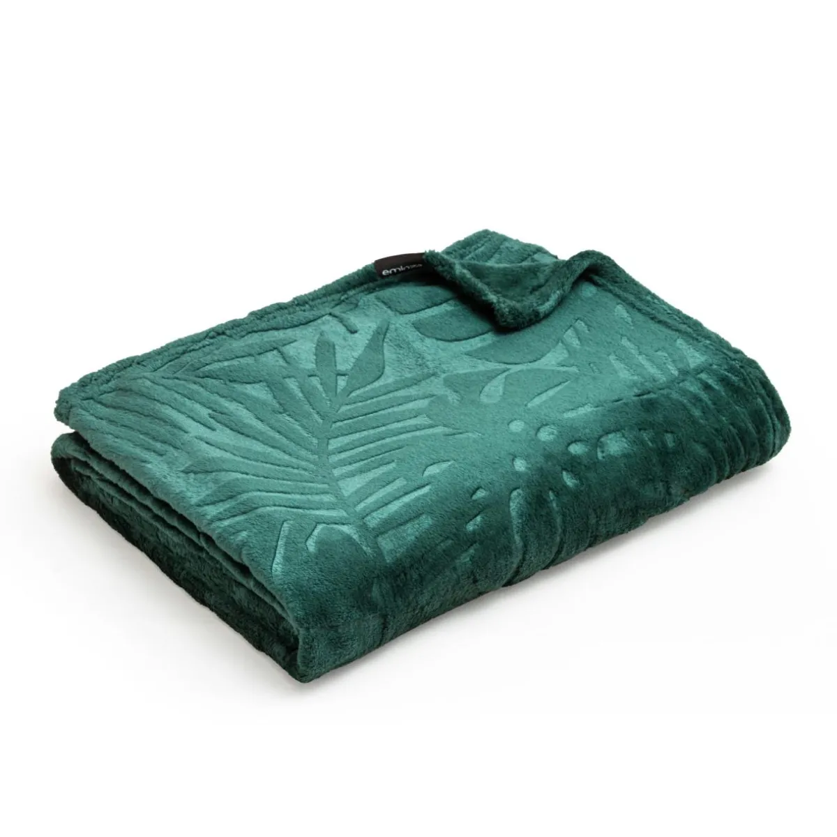 EMINZA Plaid doux flanelle (180 x 230 cm) Flore Vert Sale