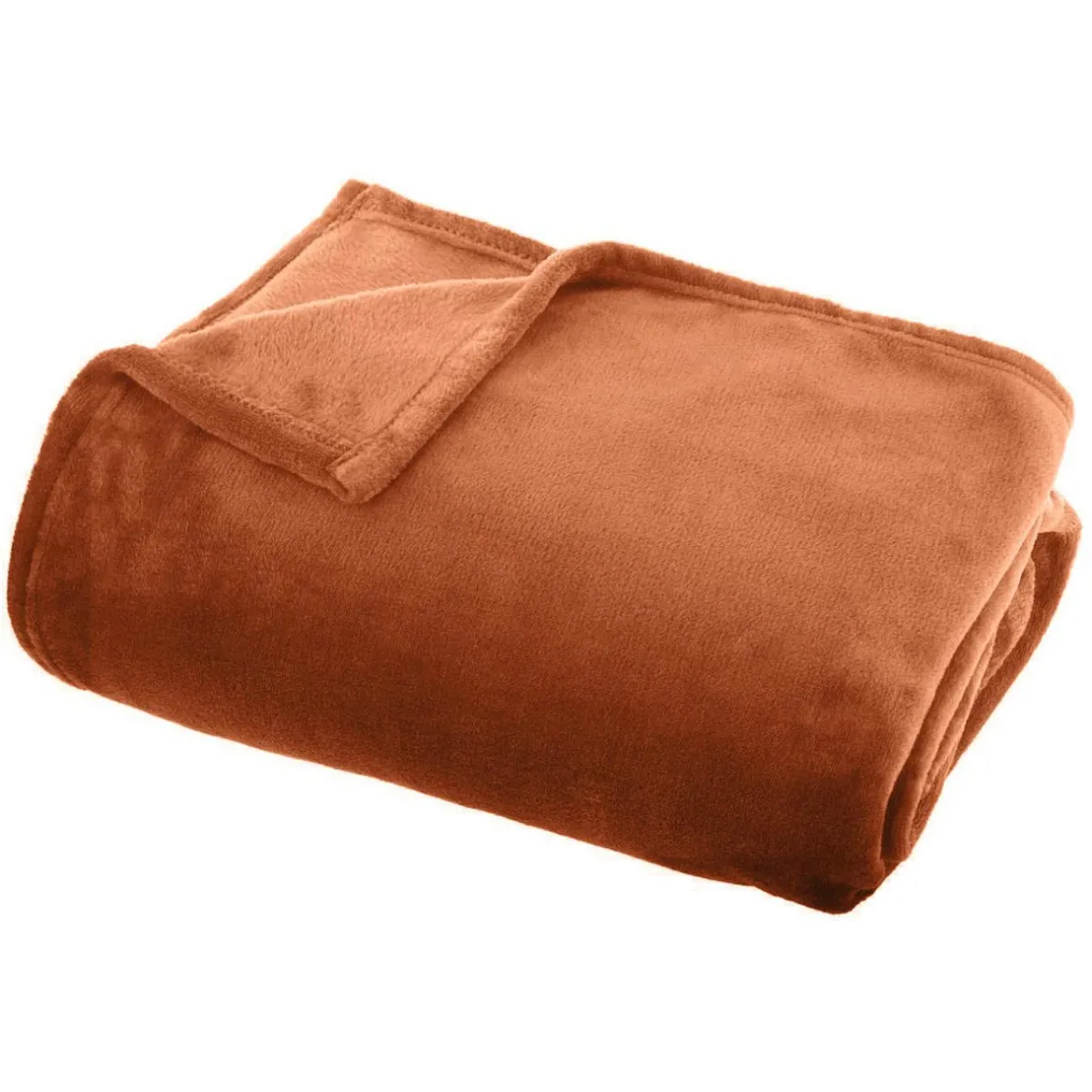 EMINZA Plaid doux flanelle (220 x 240 cm) Didou Cuivre Clearance