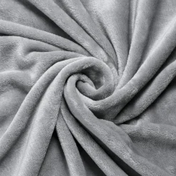 EMINZA Plaid doux flanelle (220 x 240 cm) Didou Gris clair Discount