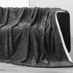 DOUCEUR D'INTERIEUR Plaid fausse fourrure (150 cm) Toronto Taupe foncé Clearance