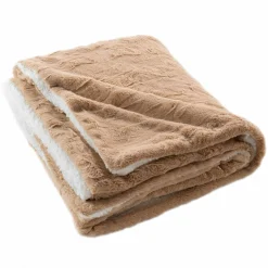 douceur d'intu017drieur Plaid fausse fourrure (180 x 220 cm) Foxy Taupe