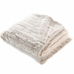 douceur d'intu017drieur Plaid fausse fourrure (125 x 150 cm) Lynx Beige Clearance