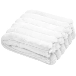 STOF Plaid fausse fourrure (130 x 160 cm) Polary Blanc Beige Sale