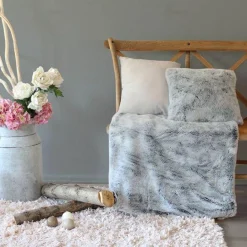 ENJOY HOME Plaid fausse fourrure (130 x 150 cm) Ours Gris