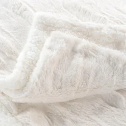 douceur d'intu017drieur Plaid fausse fourrure (125 x 150 cm) Foxy Ecru Clearance
