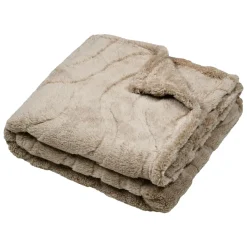 STOF Plaid fausse fourrure (130 x 160 cm) Fauves Beige Hot