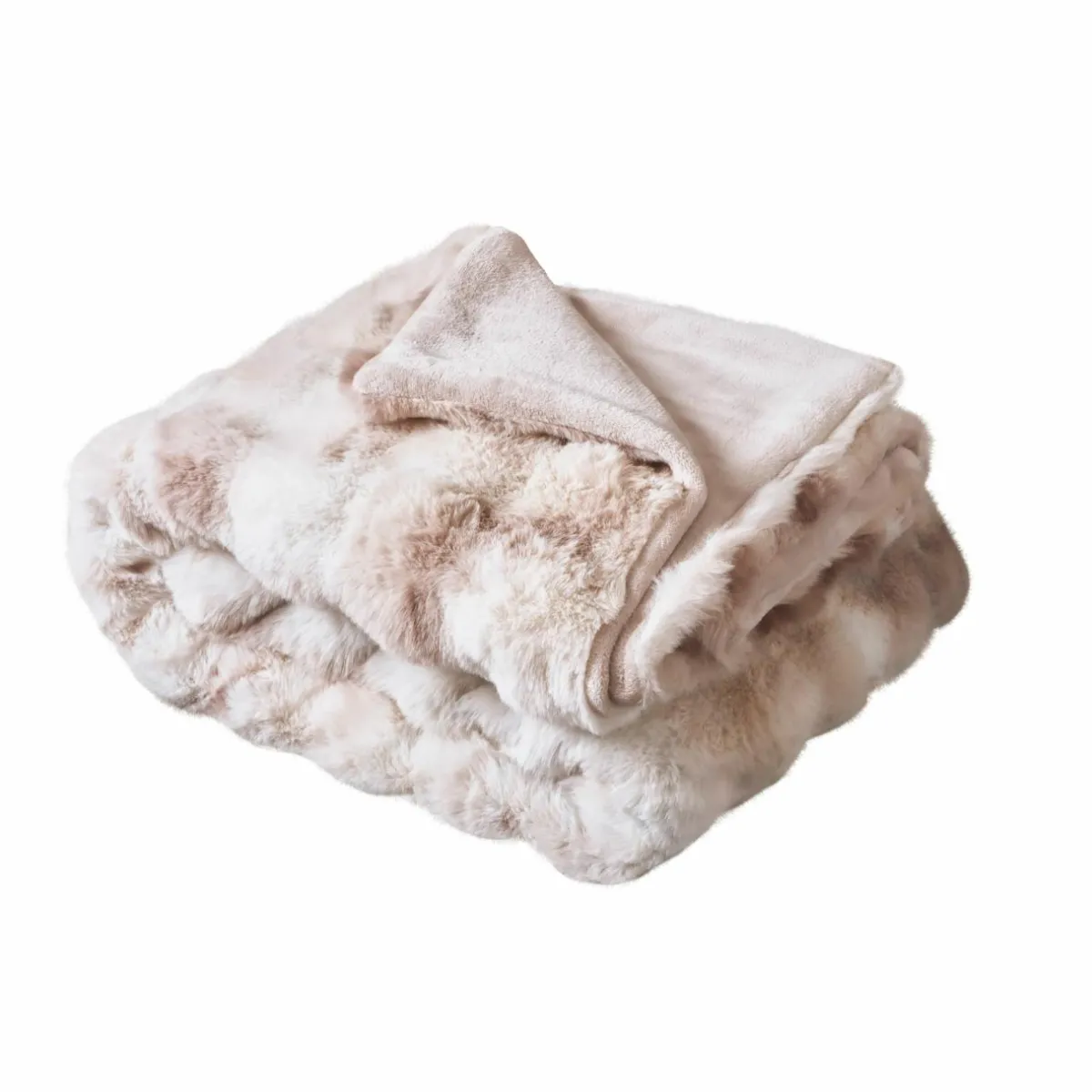 EMINZA Plaid fausse fourrure (220 x 240 cm) Toronto Taupe Clearance