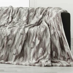 DOUCEUR D'INTERIEUR Plaid fausse fourrure (180 x 220 cm) Caribou Taupe New