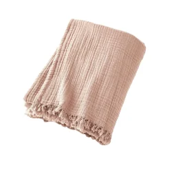 EMINZA Plaid gaze de coton (130 x 160 cm) Gaïa Rose poudré Clearance