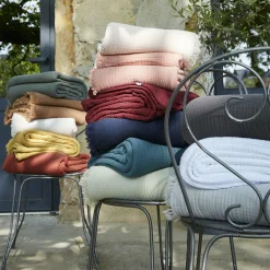EMINZA Plaid gaze de coton (130 x 160 cm) Gaïa Rose poudré Clearance