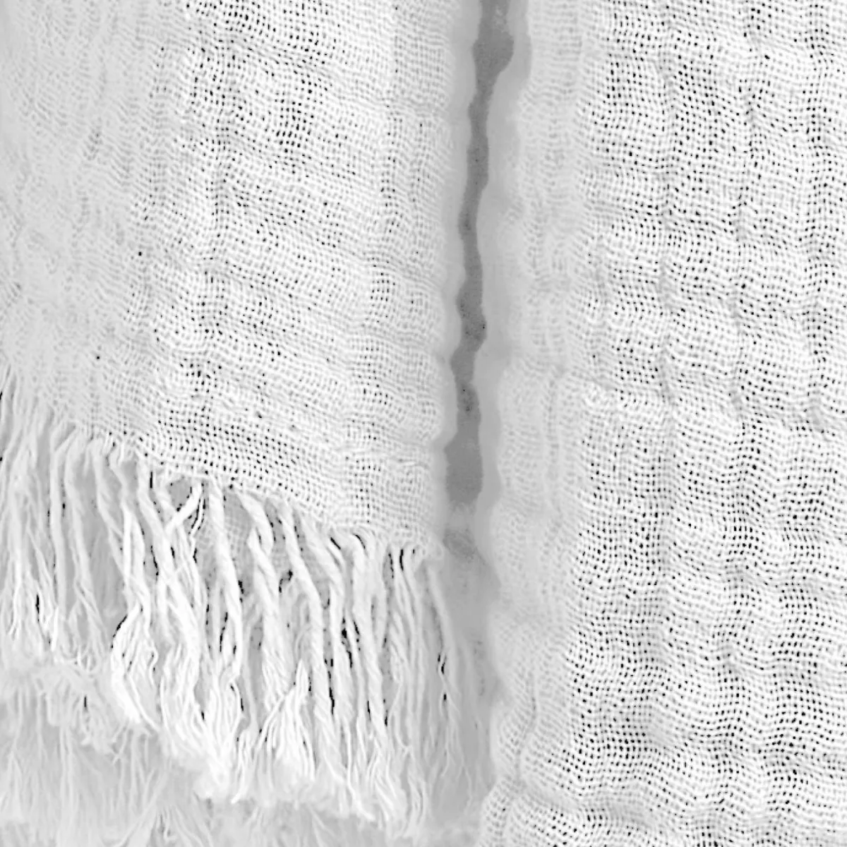 EMINZA Plaid gaze de coton (130 x 160 cm) Gaïa chantilly Blanc Online