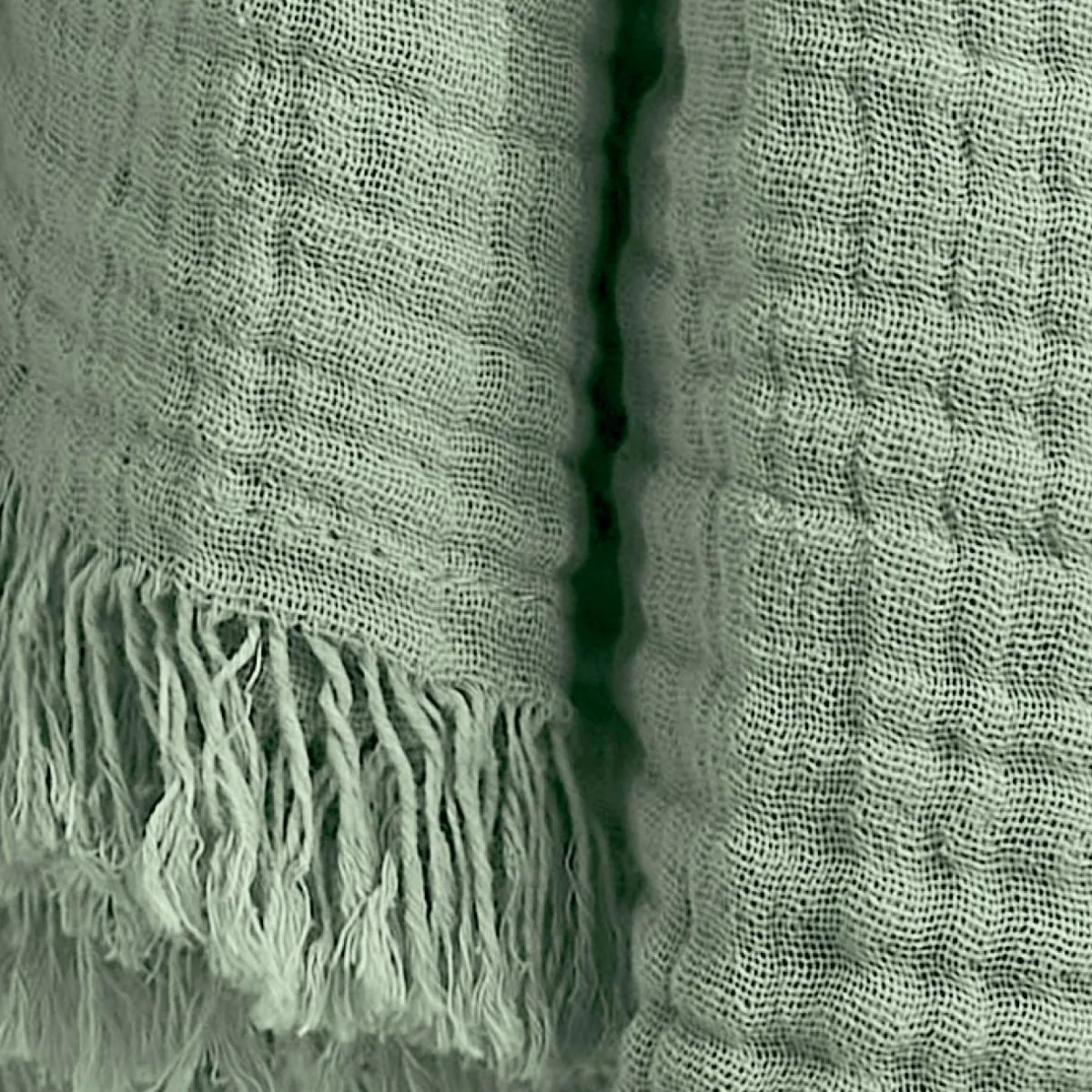 EMINZA Plaid gaze de coton (130 x 160 cm) Gaïa Vert Eucalyptus Online