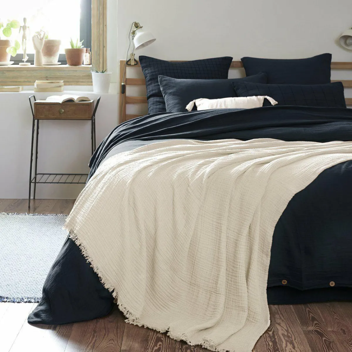 EMINZA Plaid gaze de coton (180 x 220 cm) Gaïa pampa Beige Best